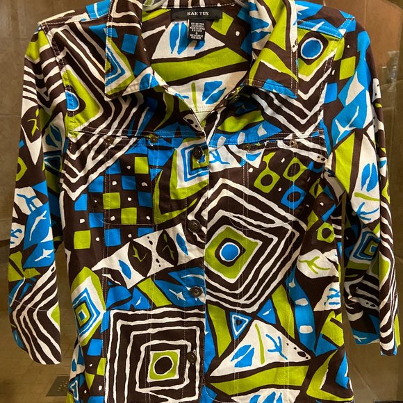 Kak Tus geometric design jacket - Picture 1 of 4